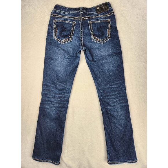 Silver Suki Straight Blue Jeans Womens Western Glove Works Size 29 X 32 - Picture 6 of 15